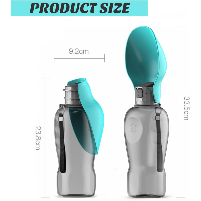 Фляга для собак PIWOSGOL 800 мл: для прогулянок, подорожей, кемпінгу та альпінізму