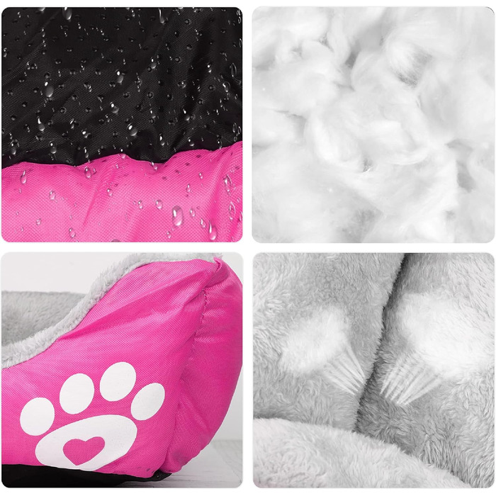 Крісло-ліжко для собак Lucky 70см, рожеве: м'яке та зручне, для середніх собак, можна прати