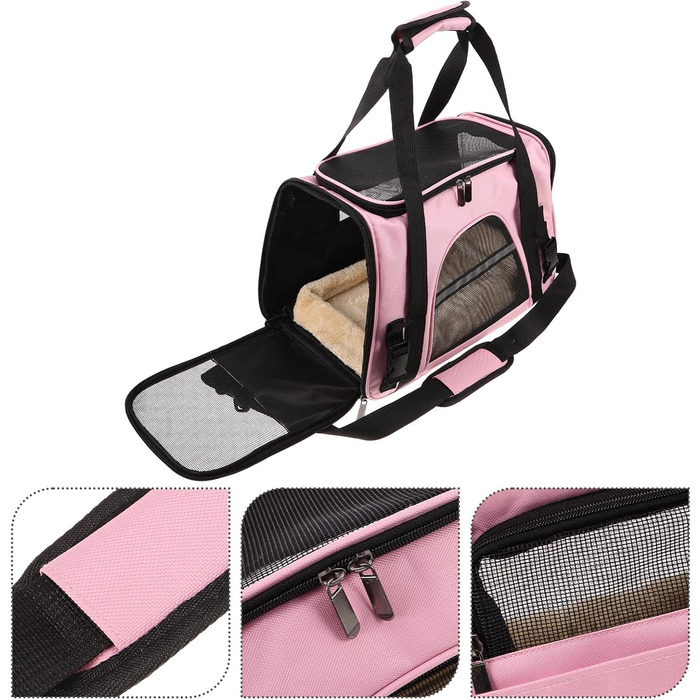 Транспортна сумка для котів LOLIPPYY: дихаюча сітка, складана, для подорожей в авто та на вулицю, м'яка, з надійним замком