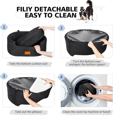 Автокрісло для собак великих та середніх порід (до 25 кг) або 2 маленьких, з поводокком та знімним чохлом – чорний колір