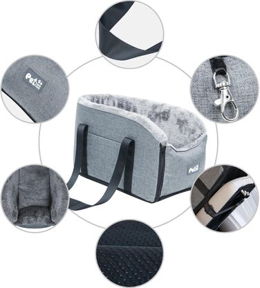 Автокрісло для собак, консоль для авто, автокрісло для маленьких собак, автокрісло на заднє сидіння, тепле автокрісло для тварин з ручкою, аксесуари для авто для тварин