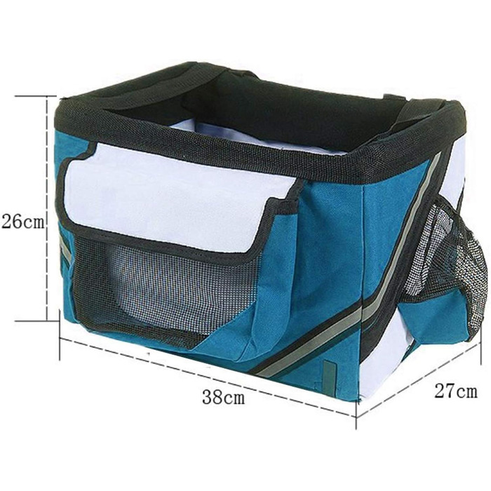 Фahrрадна сумка-кошик для тварин: для собак та котів, кріплення на кермо, рюкзак, знімна, для пікніків, покупок, подорожей, кемпінгу (Блакитний)