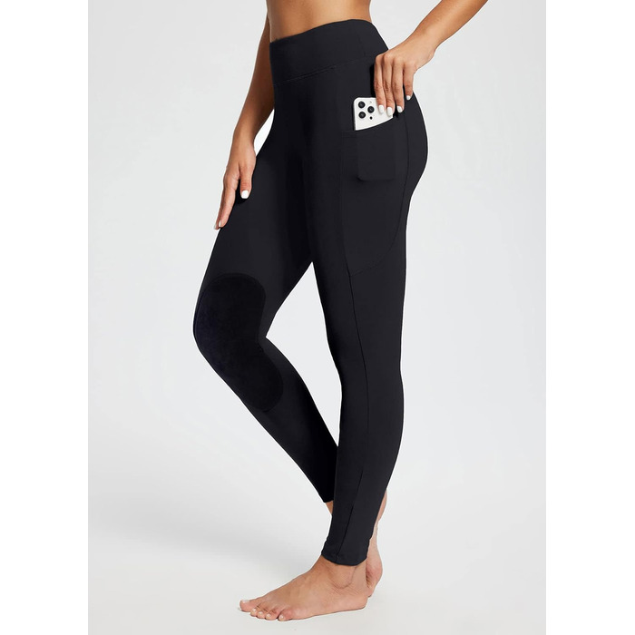 Брюки для їзди верхи Baleaf для жінок та дівчаток, зимові, утеплені, з підкладкою, водонепроникні, з кишенею для телефону, чорні, розмір M