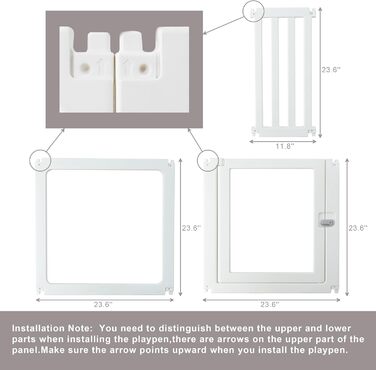 Laufstall для собак та цуценят WOOQOTT: безпечний загін з прозорими панелями, 61 см