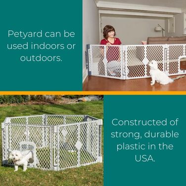 Laufstall для собак North States MYPET Petyard, розкладний, 6 панелей, 66 см, сірий (для дому та вулиці)