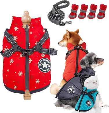 Зимовий теплий одяг Furry King для собак: водонепроникний 3-в-1, з інтегрованим шлейкою. Підходить для малих, середніх та великих собак та котів.