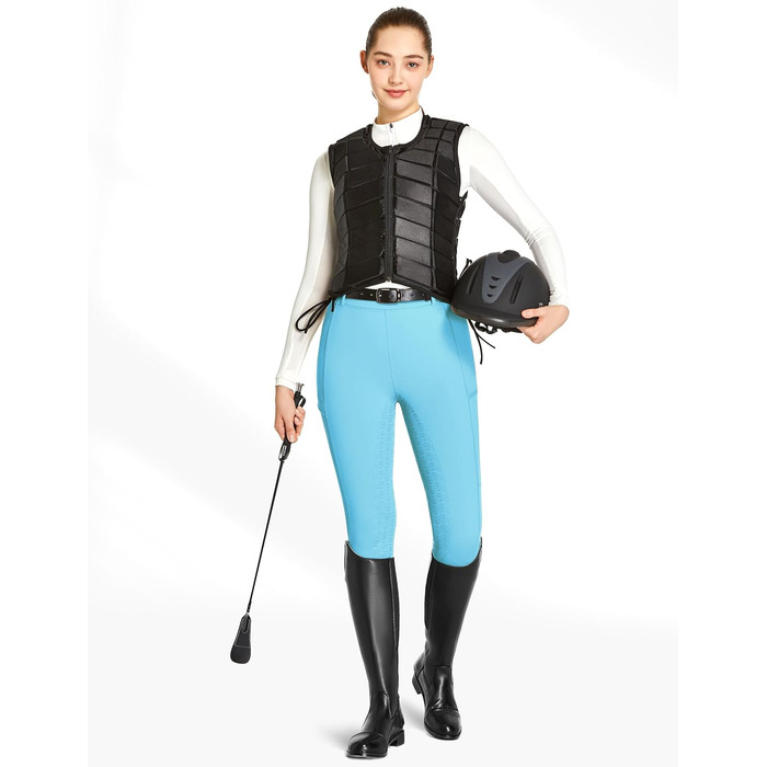 Легінси для верхової їзди FitT4 Port Reitlegging для жінок та дівчаток з кишенею для телефону та петлями для ременя (Світло-блакитний, XS)