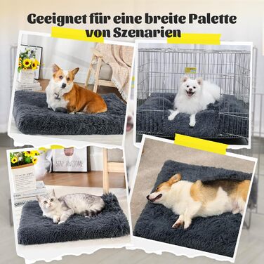 М'яке ліжко для собак, кімнатне, миється, плюшеве, 75x50x8 см, темно-сіре