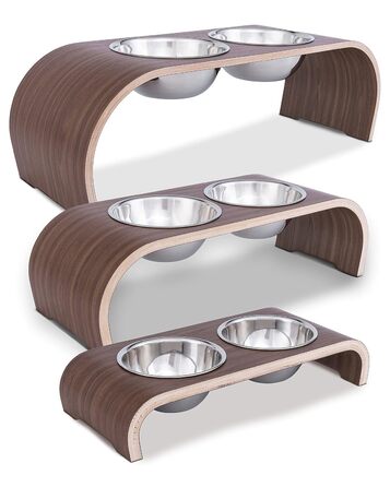 Підвищені годівниці для собак ilaCasa - набір з 2 шт. з дуба - станція для годування собак