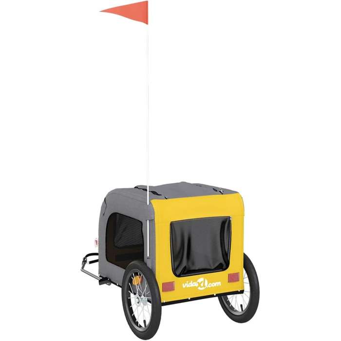 Фарм-причіп для собак Gecheer, чорний, з оксфордської тканини, 125x64x66 см, жовтий