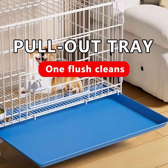 Клітка для собак, переноска для собак, металева клітка-переноска для дому, 52x36x49 см, з дашком та висувною полицею, на колесах