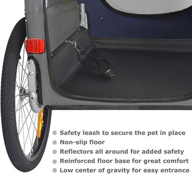 DOGGYHUT® Преміум великий велосипедний причіп для собак 2 в 1 / візок-бігун для собак / причіп для собак великий, 270 літрів, для собак середніх та великих порід до 35 кг, зелений/чорний (синій/чорний)