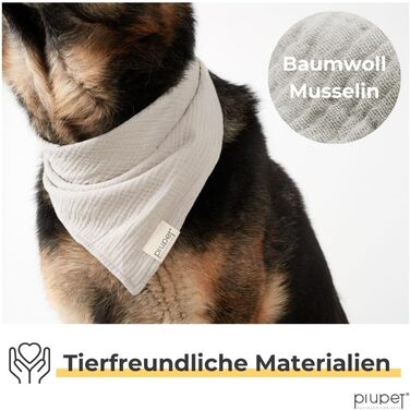 Нашийник для собак PiuPet® 2 шт. Нашийник для великих собак, стильний бандана для собак великих та малих порід, жовто-сірий колір, розмір L (76x53x53 см)