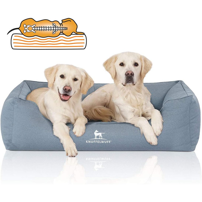 Ортопедичне вологостійке ліжко для собак Knuffelwuff Leon XXL, 120 x 85 см, світло-блакитне