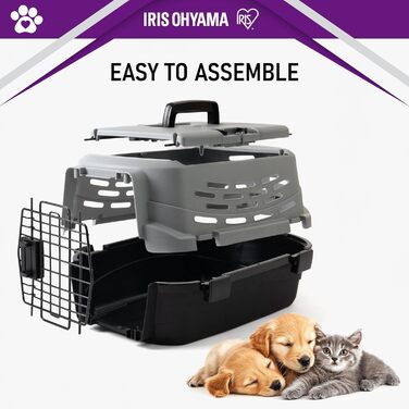 Транспортний бокс для кота Iris Ohyama 36.5л, сірий, 49x30.5x24.8 см, міцний, BPA-free