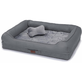 Райкоу - лежанка для собак з знімним подушкою, м'яка та миється. Лежанка, подушка для собак, собаче ліжко, килимок - високоякісне місце для сну для вашого вірного друга. (Темно-сірий, 80 * 60 * 7 см)