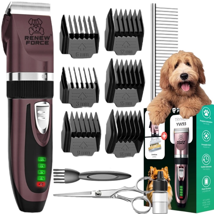 Професійна потужна та тиха машинка для стрижки собак, котів та інших домашніх тварин