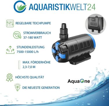 Комплект фільтрації AquaOne CPF-30000 з насосом для ставка до 60 000 л, UV-лампа, еко-насос 37-180 Вт, шланг