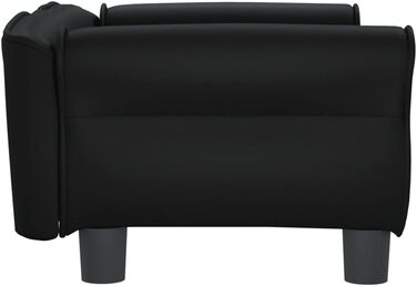 Софа для собак Festnight, ліжко для маленьких собак та котів, зручна лежанка для домашніх тварин з штучної шкіри, чорна, 70x45x30 см