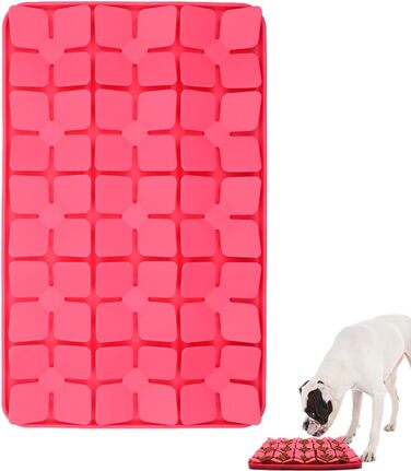 Килимок для котів та собак, силіконовий, повільне годування, проти нудьги, для корму та ласощів (Червоний)