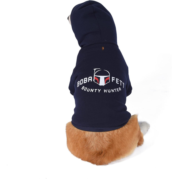 Худі для собак Star Wars Boba Fett, блакитний, розмір Small | Одяг для собак Star Wars | Зручний капюшонний світшот для собак, подарунок для фанатів Star Wars
