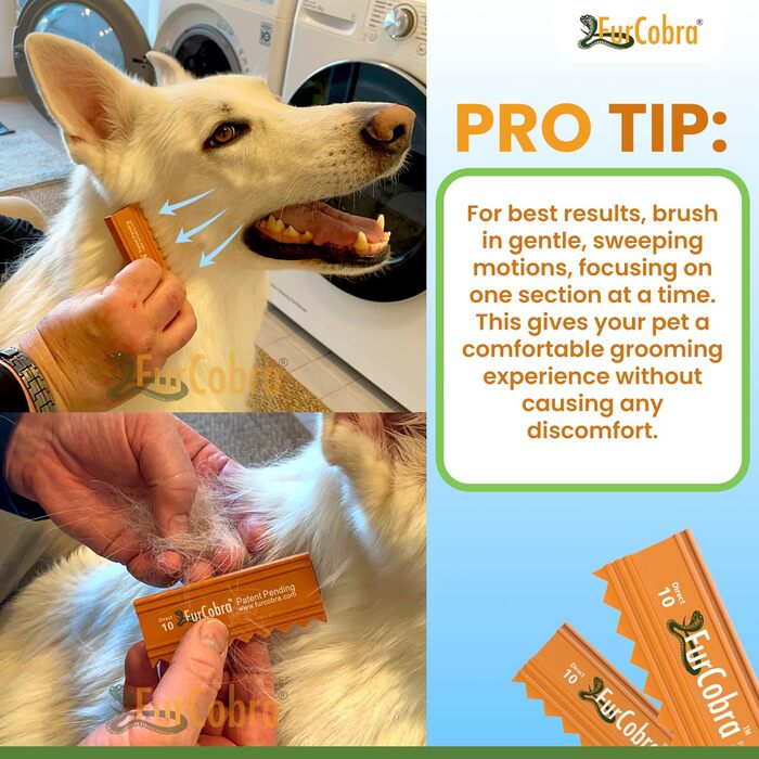 Щітка для грумінгу домашніх тварин Direct 10 - м'яка, без металевих лез, 9 см, для собак та котів