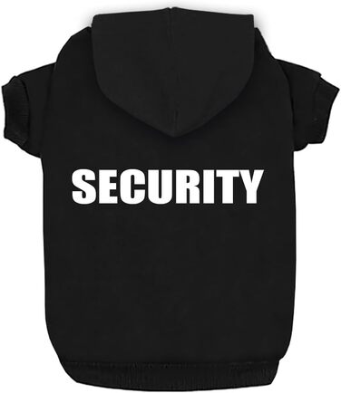 Світшот Izefia для собак Security Rdc: теплий пуловер/жакет з бавовни для маленьких та середніх собак, чорний, 4XL (обхват грудей 82 см)