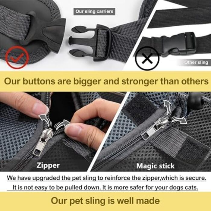 Сумка-переноска для собак та котів, сіра, з регульованим ремінцем