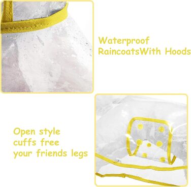 Дощовик для собак PETCUTE, жовтий, PVC, з капюшоном, дихаючий, для середніх та великих собак (6XL)