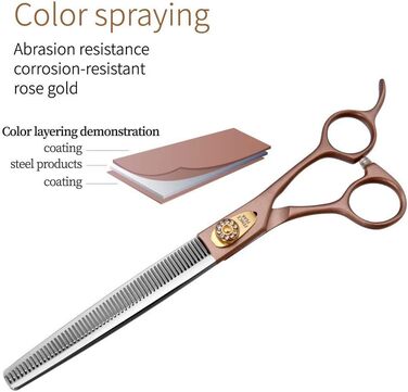 Професійна ножиця для вирівнювання шерсті собак та котів Fenice Peak, 1.2 см, з нержавіючої сталі 440C, 50/56 зубців, 7.5 дюймів