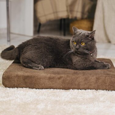 Подушка для домашніх тварин LAUBLUST, 54x37x7 см, коричнева. Аксесуари для собак, подушка для котів, лежанка для собак, подушка для кошика для собак.