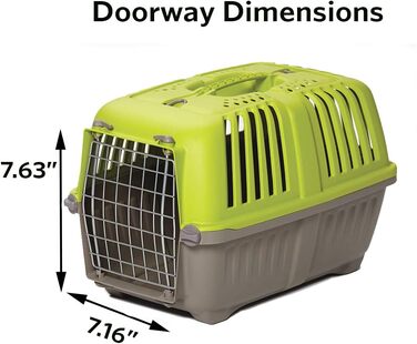 Жорсткий переноска для собак і котів MidWest Homes for Pets, зелена, для дрібних порід, 20,7×13,2×14 см
