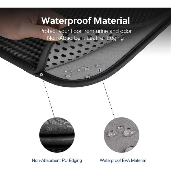 Mat для лотка кота WePet – килимок для котячого туалету з комірчастою структурою, вологостійкий, легко чиститься, 61 x 38.1 см, бежевий