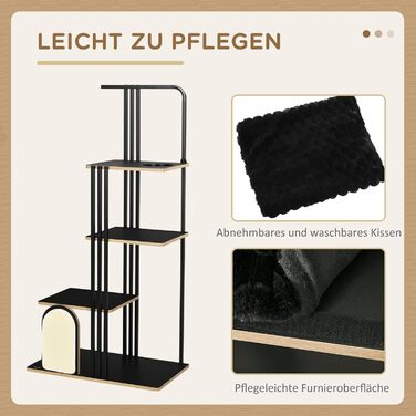 Дерев'яний комплекс для котів PawHut з ігровим м'ячем, 40x30x43 см (85x48x170 см)