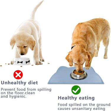 Килимок для котячого корму, силіконовий, неслизький, водонепроникний, блакитний