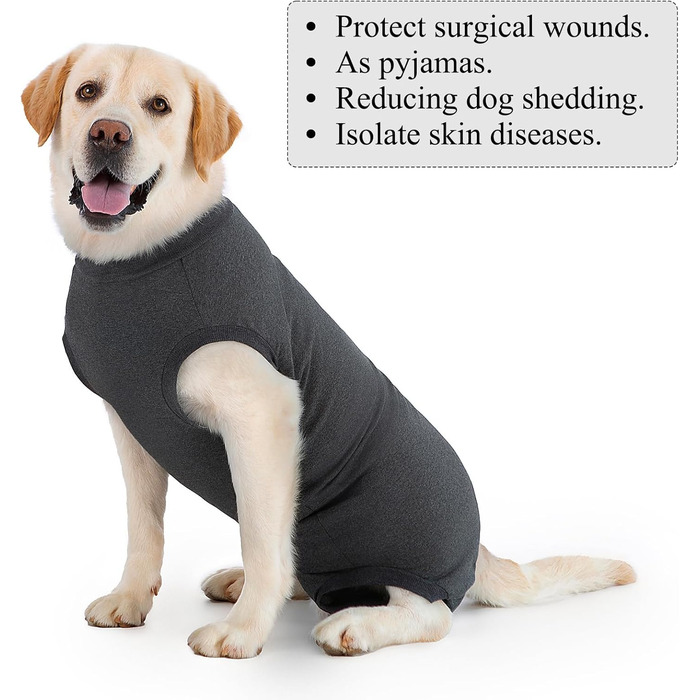 Операційний боді для собак: захист від лизання та ран, сірий. Ідеально після кастрації/операції, для собак різних порід.