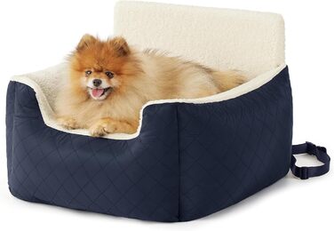 Автокрісло для собак Lesure - блакитне, для маленьких собак, з поворотком для повідка, водовідштовхувальне