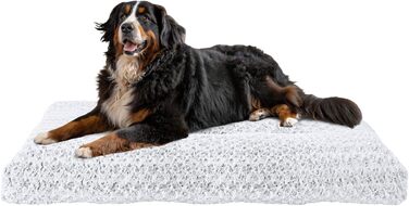 М'яке ортопедичне ліжко для собак Homaxy, великих порід, 120x74x10 см, біле. Зручна, з антиковзним покриттям, легко миється.