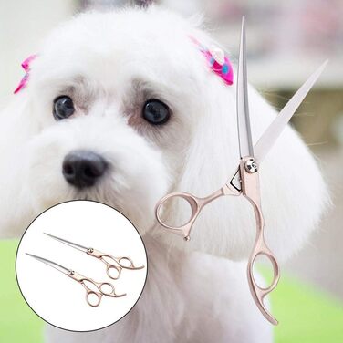 Набір професійних ножиць для грумінгу тварин Fellscheren 7 дюймів (4 шт.) - золоті, для собак та котів