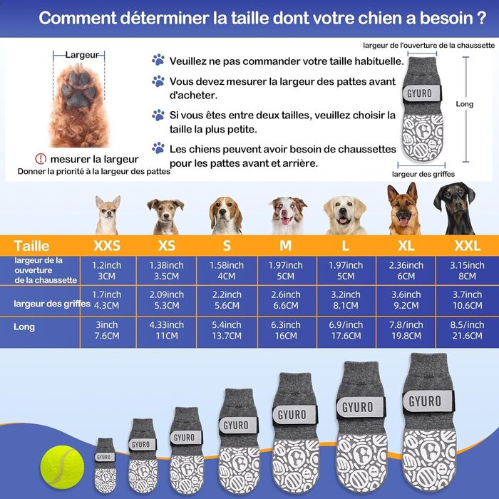 Шкарпетки для собак з антиковзаючою поверхнею для дому, сірі (S) - захист лап, запобігання слизькості