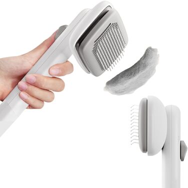 Самоочисна щітка для котів та собак Преміум-якість, для видалення відмерлої шерсті, м'який кардкомб для собак та котів з довгою та короткою шерстю, ергономічна ручка, легка у використанні