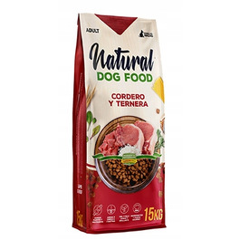 Корм для собак без курки Natural Dog Food, ягня та телятина, 15 кг