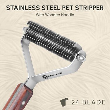 Гребінець для підшерстка собак, котів та домашніх тварин FLAMIA & JABZ (24 леза)