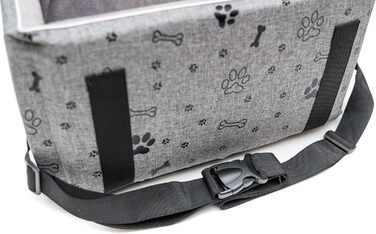 Автокрісло для собак Boutique Zoo | Зручне автокрісло для собак, котів та інших домашніх тварин | Для заднього сидіння, пасажирського сидіння | Автоматичне ліжко для собак, сумка-переноска | Поліестер, еко-замша | Колір: | Розміри: (L (57x50 см), Сірий / 