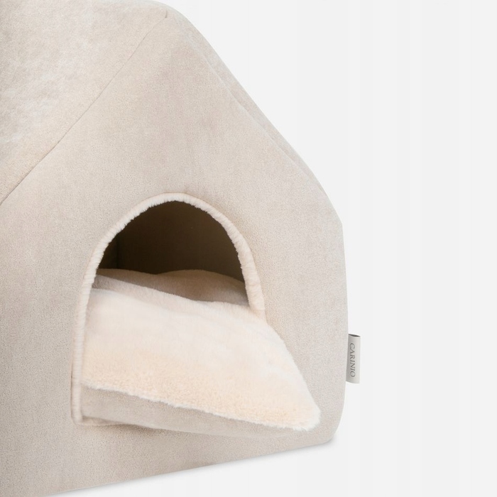 Будиночок-лежак для котів SUITE Carinio з двосторонньою подушкою, 44 × 42 × 44 см