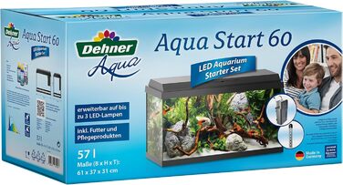 Набір для акваріума Dehner Aqua Starterset 60, 61x37x31 см, з кормом і засобами догляду