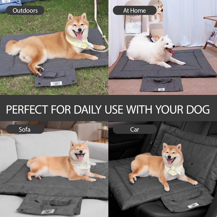 Килимок для собак на винос, 70 x 50 см, килимок для собак Outdoor, миючий, нековзний, килимок для машини, автомобільний, для собак та котів (S, Сірий, Medium)