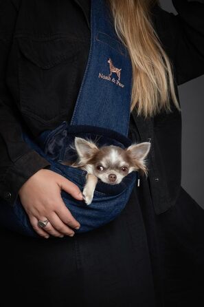 Трансформер для собак Noah & Paw до 5 кг: сумка-переноска з регульованим ременем та м'яким хутром, 3 системи безпеки, преміум денім