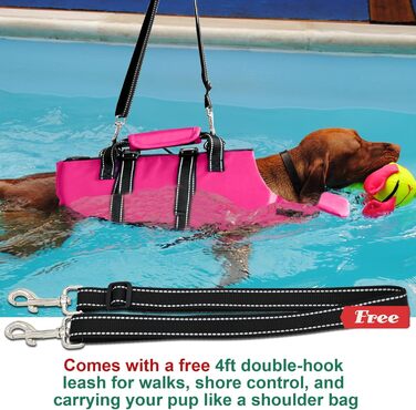 Жилет для плавання собак Fragralley, зелений (рожевий, XS)