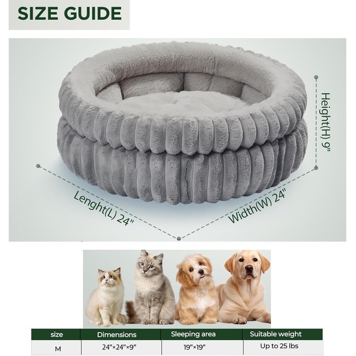 Туннель для котів KunpengZen, фетровий донат з шурхотом, котяча печера, іграшка-кошик для котів та дрібних тварин (до 4 кг), 60 см, сірий